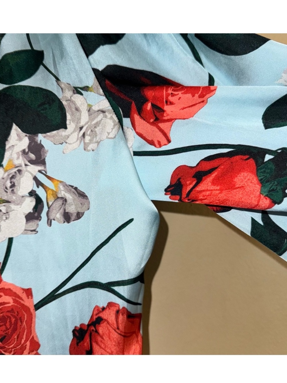 Alice + Olivia Blue Elba Floral Crop Satin Pull On Pants Size XS - Picture 11 of 12